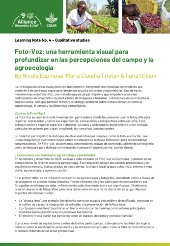 Foto-Voz: Una herramienta visual para profundizar en las percepciones del campo y la agroecología