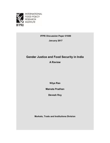 Gender justice and food security in India: A review