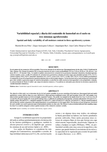 Variabilidad espacial y diaria del contenido de humedad en el suelo en tres sistemas agroforestales