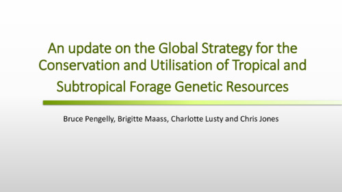An update on the global strategy for the conservation and utilisation of tropical and subtropical forage genetic resources