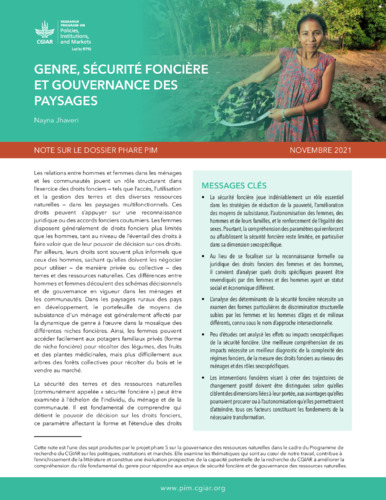 Gender, tenure security, and landscape governance