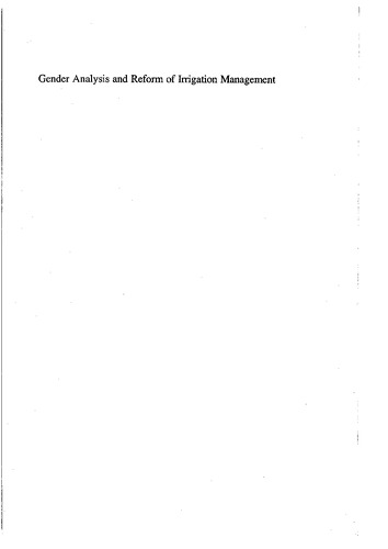 Gender analysis and reform of irrigation management: concepts, cases, and gaps in knowledge: proceedings of the Workshop on Gender and Water, 15-19 September 1997, Habarana, Sri Lanka