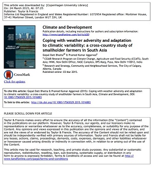 Coping with weather adversity and adaptation to climatic variability: a cross-country study of smallholder farmers in South Asia