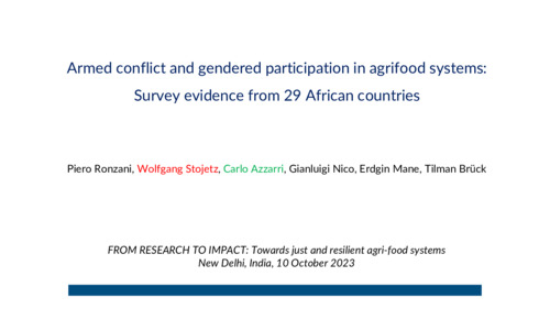 Armed conflict and gendered participation in agri-food systems: Survey evidence from 1.8 million individuals in 29 countries