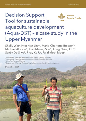 Decision support tool for sustainable aquaculture development (Aqua-DST) – a case study in the Upper Myanmar