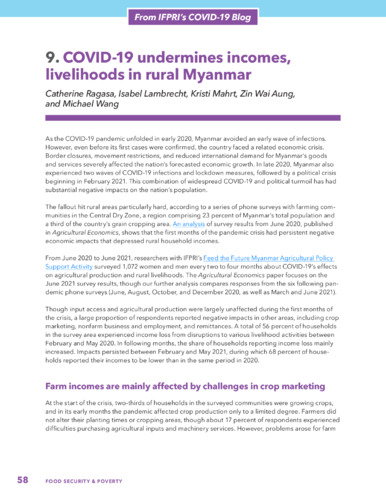 COVID-19 undermines incomes, livelihoods in rural Myanmar
