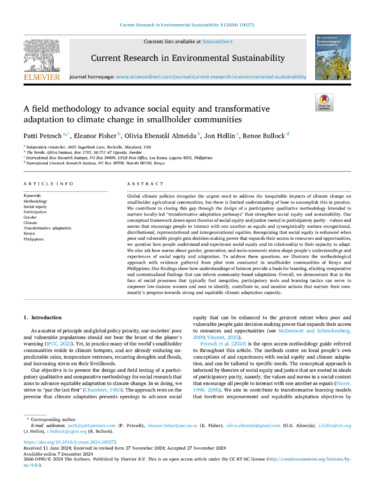 A field methodology to advance social equity and transformative adaptation to climate change in smallholder communities