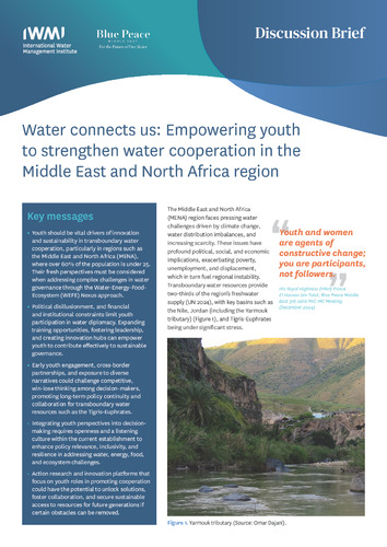 Water connects us: empowering youth to strengthen water cooperation in the Middle East and North Africa Region