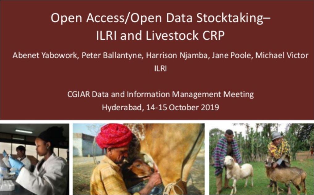 Open access/open data stocktaking – ILRI and Livestock CRP