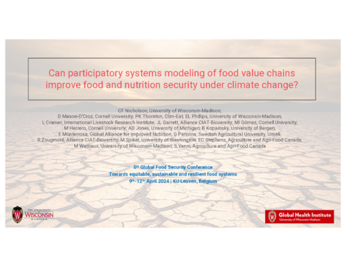 Can participatory systems modeling of food value chains improve food and nutrition security under climate change?