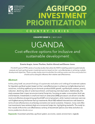 Uganda: Cost effective options for inclusive and sustainable development