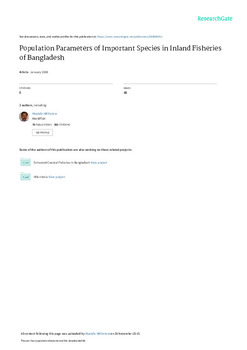 Population parameters of important species in inland fisheries of Bangladesh