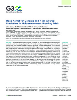 Deep kernel for genomic and near infrared predictions in multi-environment breeding trials