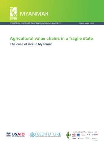 Agricultural value chains in a fragile state: The case of rice in Myanmar