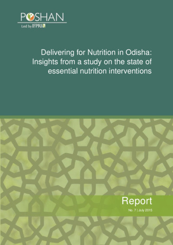 Delivering for nutrition in Odisha: Insights from a study on the state of essential nutrition interventions