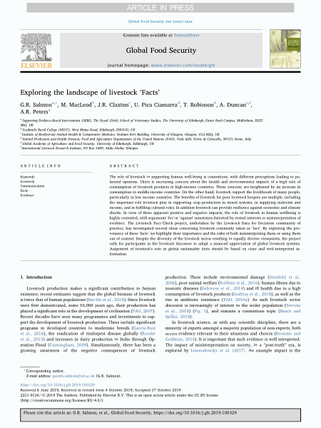 Exploring the landscape of livestock ‘facts’
