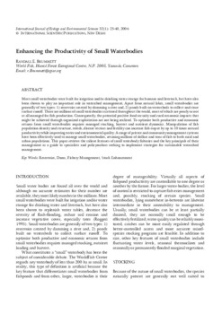 Enhancing the productivity of small waterbodies