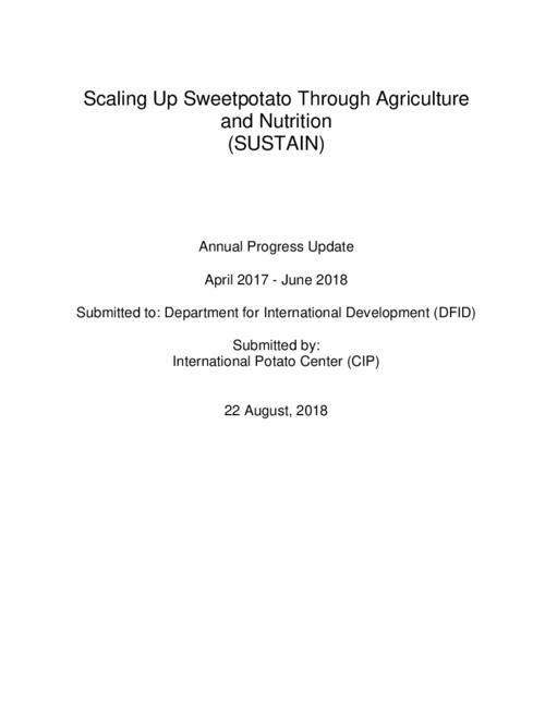2018 Technical Report - Scaling Up Sweetpotato Through Agriculture and Nutrition (SUSTAIN)