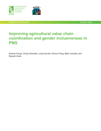 Improving agricultural value chain coordination and gender inclusiveness in PNG
