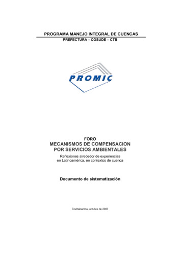 Foro Mecanismos de compensación por servicios ambientales: Reflexiones alrededor de experiencias en Latino América en contextos de cuenca