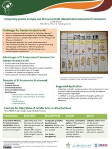 Integrating gender analysis into the sustainable intensification assessment framework