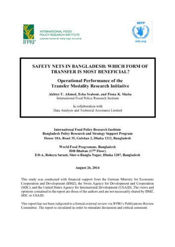 Safety nets in Bangladesh: Which form of transfer is most beneficial? Operational performance of the transfer modality research initiative