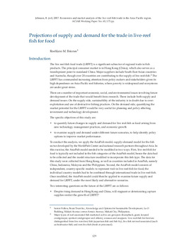 Projections of supply and demand for the trade in live reef-fish for food