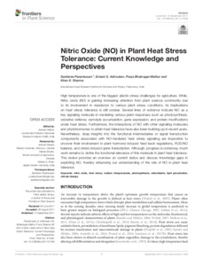 Nitric Oxide (NO) in Plant Heat Stress Tolerance: Current Knowledge and Perspectives