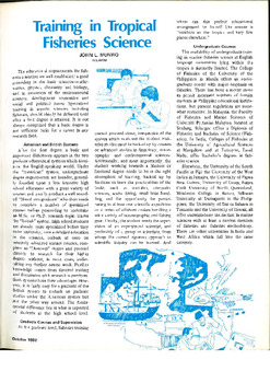 Training in tropical fisheries science