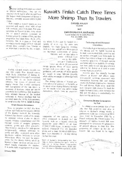 Kuwait's finfish catch three times more shrimp than its trawlers