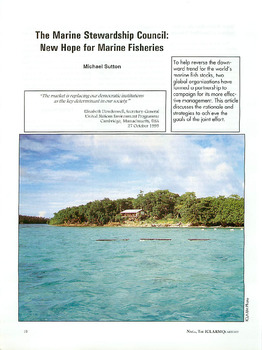 The Marine Stewardship Council: new hope for marine fisheries