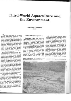 Third world aquaculture and the environment