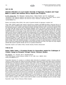 Effective Utilization of Local Genetic Diversity of Pigeonpea, Sorghum and Finger Millet in Eastern and Southern Africa: Impacts and Prospects