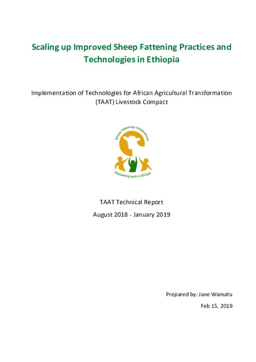 TAAT Sheep Fattening Scaling Project - Technical Report