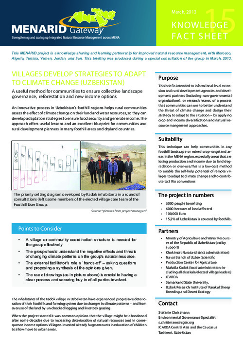 Villages develop strategies to adapt to climate change (Uzbekistan)