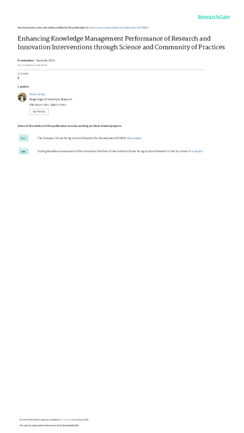 SKiM - Enhancing KM Performance through Science and Community of Practices