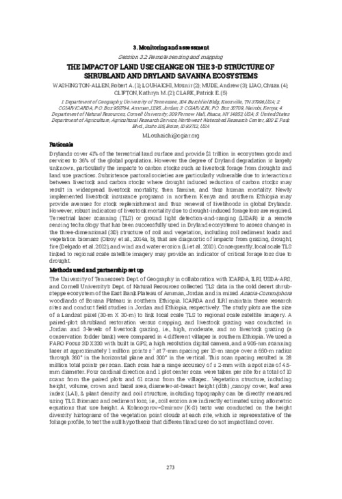 The Impact of Land Use Change on the 3-D Structure of Shrubland and Savanna Dryland Ecosystems