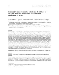 Evaluacion economica de las estrategias de mitigacion de gases de efecto invernadero en sistemas de produccion de patata