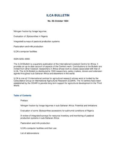 ILCA Bulletin No. 20