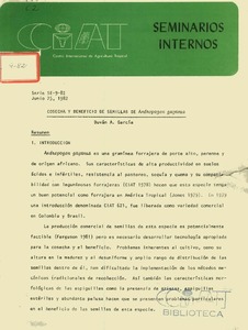 Cosecha y beneficio de semillas de Andropogon gayanus