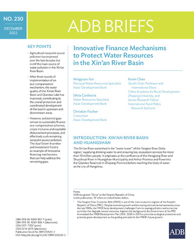 Innovative finance mechanisms to protect water resources in the Xin’an River Basin