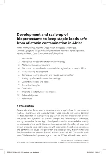 Development and scale-up of bioprotectants to keep staple foods safe from aflatoxin contamination in Africa