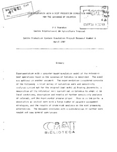 Experimentation with a beef production model for the savannas of Colombia