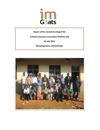 Report of the Second Meeting of the imGoats Inhassoro Innovation Platform (IP), Mangungumete, Mozambique, 26 July 2011