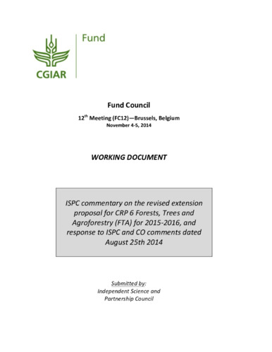 ISPC Comments on FTA Revised Extension Proposal