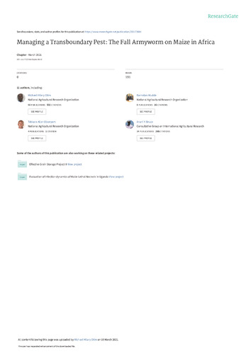 Managing a transboundary pest: the fall armyworm on maize in Africa