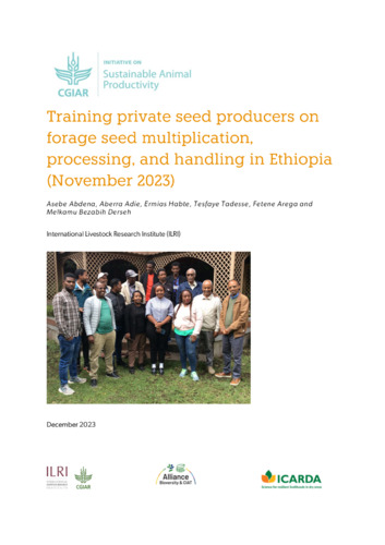 Training private seed producers on forage seed multiplication, processing and handling in Ethiopia (November 2023)