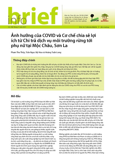 Ảnh hưởng của COVID và Cơ chế chia sẻ lợi ích từ Chi trả dịch vụ môi trường rừng tới phụ nữ tại Mộc Châu, Sơn La