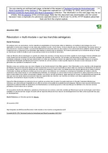 Révolution  multi-modale " sur les marchés sénégalais"