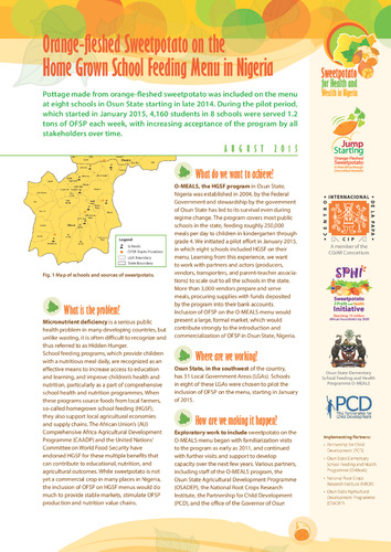 Orange-fleshed Sweetpotato on the home grownschool feeding menu in Nigeria